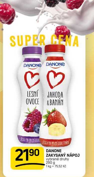 DANONE ZAKYSANÝ NÁPOJ vybrané druhy 290 g