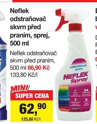 Neflek odstraňovač skvrn před praním, sprej, 500 ml