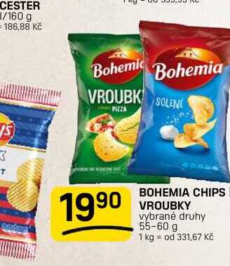 BOHEMIA CHIPS VROUBKY vybrané druhy 55-60 g 