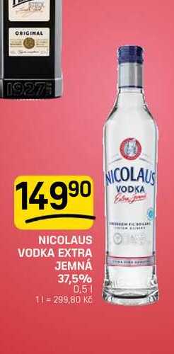 NICOLAUS VODKA EXTRA JEMNÁ 37,5% 0,5l
