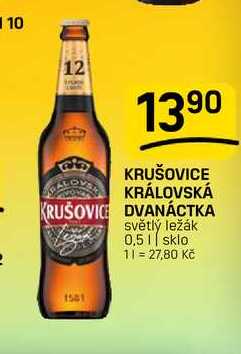 KRUŠOVICE KRÁLOVSKÁ DVANÁCTKA světlý ležák sklo 0,5l