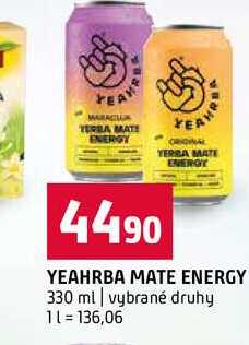 YEAHRBA MATE ENERGY 330 ml vybrané druhy 