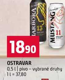 OSTRAVAR 0,5l pivo vybrané druhy