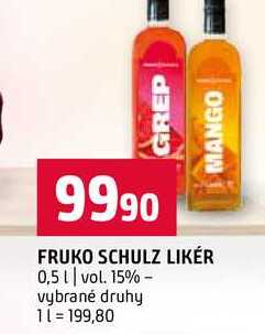 FRUKO SCHULZ LIKÉR 0,5l vol. 15% vybrané druhy