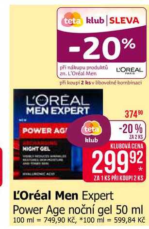 L'Oréal Men Expert Power Age noční gel 50 ml