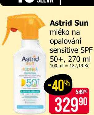 Astrid Sun mléko na opalování sensitive SPF 50+, 270 ml
