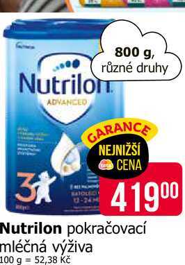 Nutrilon pokračovací mléčná výživa 800g