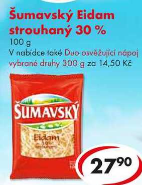 Šumavský Eidam strouhaný 30%, 100 g 