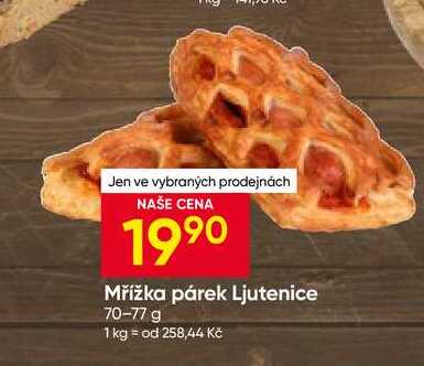 Mřížka párek Ljutenice 70-77 g 