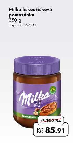 Milka lískooříšková pomazánka 350 g 