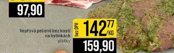 Vepřová pečeně bez kosti na bylinkách plátky 1kg 