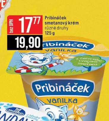 Pribináček smetanový krém různé druhy 125 g