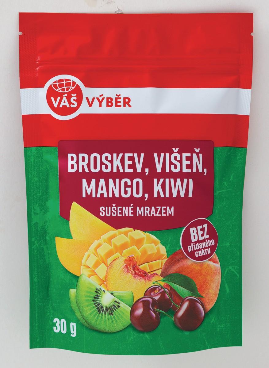 VÁŠ VÝBĚR Broskev, višeň, mango, kiwi sušené mrazem, 30 g