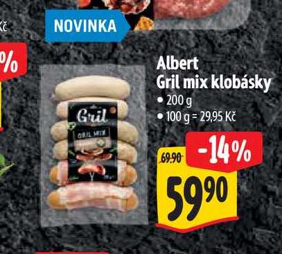  Albert Gril mix klobásky 200 g 