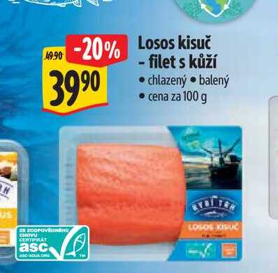  Losos kisuč filet s kůží  100 g