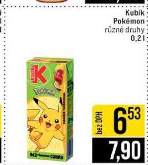 Kubík Pokémon různé druhy 0,2l