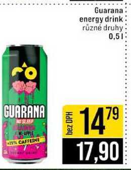 Guarana energy drink různé druhy 0,5l