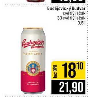 Budějovický Budvar světlý ležák 33 světlý ležák 0,5l