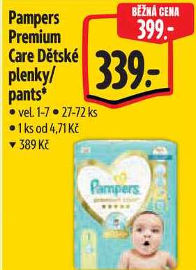 Pampers Premium Care Dětské plenky/ pants*, vel. 1-7, 27-72 ks  