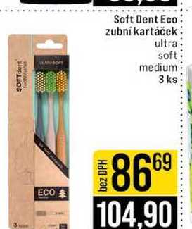 Soft Dent Eco zubní kartáček ultra soft medium 3 ks 