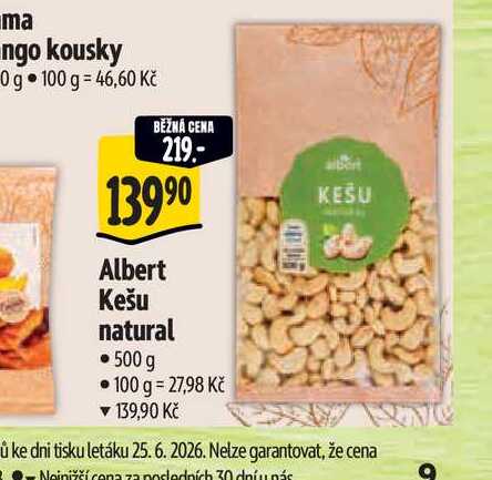   Albert Kešu natural  500 g  