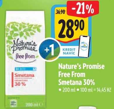 Nature's Promise Free From Smetana 30%, 200 ml 