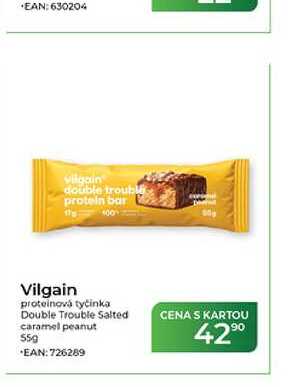Vilgain proteinová tyčinka Double Trouble Salted caramel peanut 55g