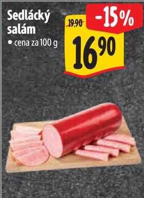 Sedlácký salám, cena za 100 g