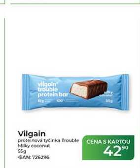 Vilgain proteinová tyčinka Trouble CENAS KARTOU Milky coconut 55g