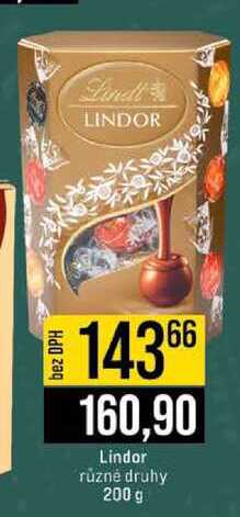 Lindor různé druhy 200 g 