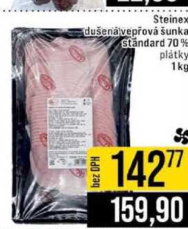 Steinex dušená vepřová šunka Standard 70% plátky 1 kg 