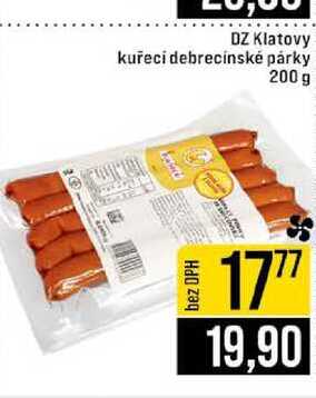 DZ Klatovy kuřecí debrecínské párky 200 g 