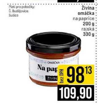 Živina omáčka na paprice 200 g rajská 330 g