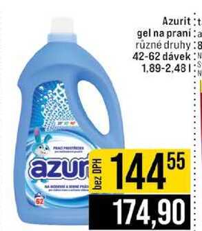 Azurit gel na praní a různé druhy & 42-62 dávek 