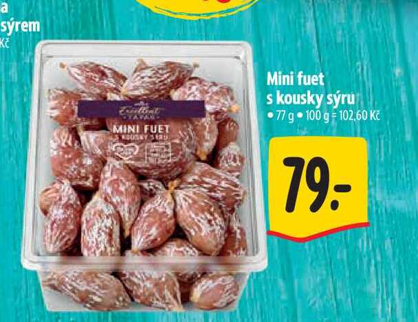  Mini fuet s kousky sýru 77 g 
