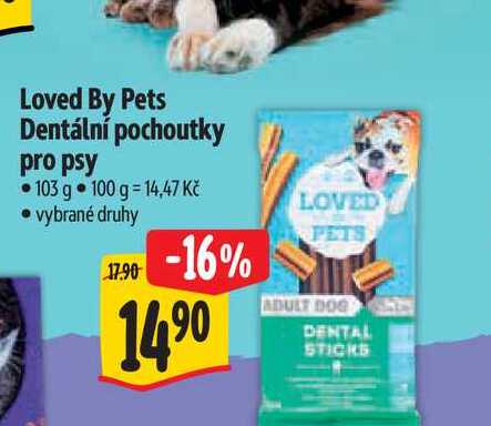 Loved By Pets Dentální pochoutky pro psy 103 g 