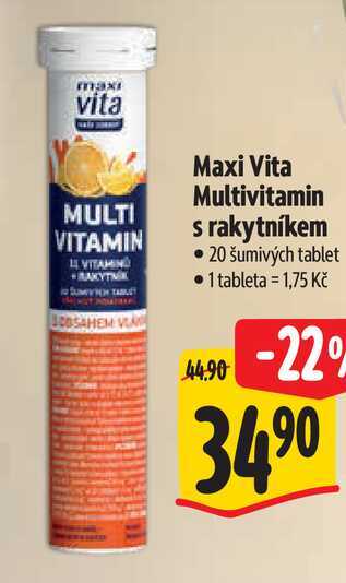   Maxi Vita Multivitamin s rakytníkem 20 šumivých tablet 