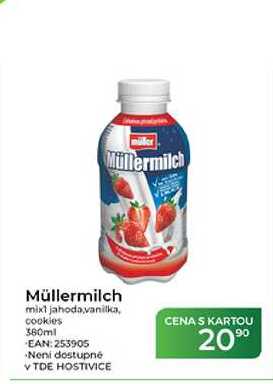 Müllermilch mix jahoda, vanilka, cookies 380ml