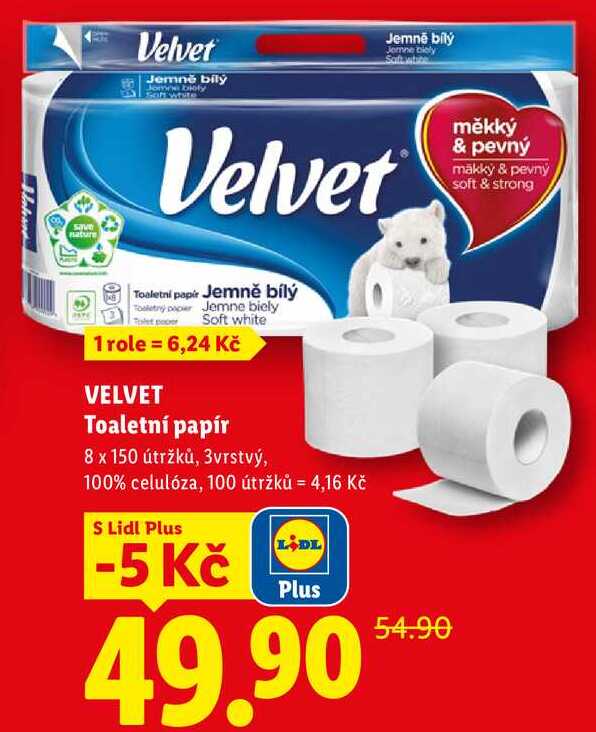 VELVET Toaletní papír, 8 rolí