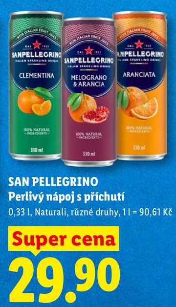 SAN PELLEGRINO Perlivý nápoj s příchutí, 0,33 l