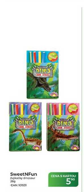 SweetNFun žvýkačky dinosaur 28g