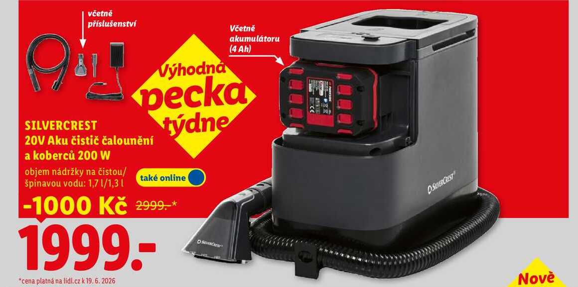 SILVERCREST 20V Aku čistič čalounění a koberců 200 W 