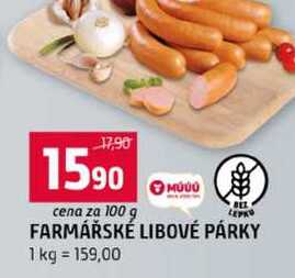 FARMÁŘSKÉ LIBOVÉ PÁRKY 100g