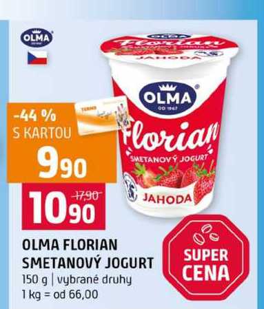 OLMA FLORIAN SMETANOVÝ JOGURT 150 g vybrané druhy 