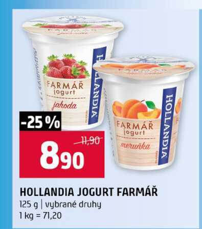 HOLLANDIA JOGURT FARMÁŘ 125 g vybrané druhy 