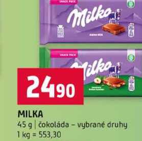 MILKA 45 g čokoláda vybrané druhy