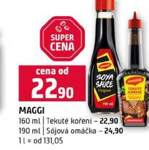 MAGGI 160 ml Tekuté koření 190 ml Sójová omáčka 