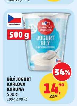 BÍLÝ JOGURT KARLOVA KORUNA 500 g