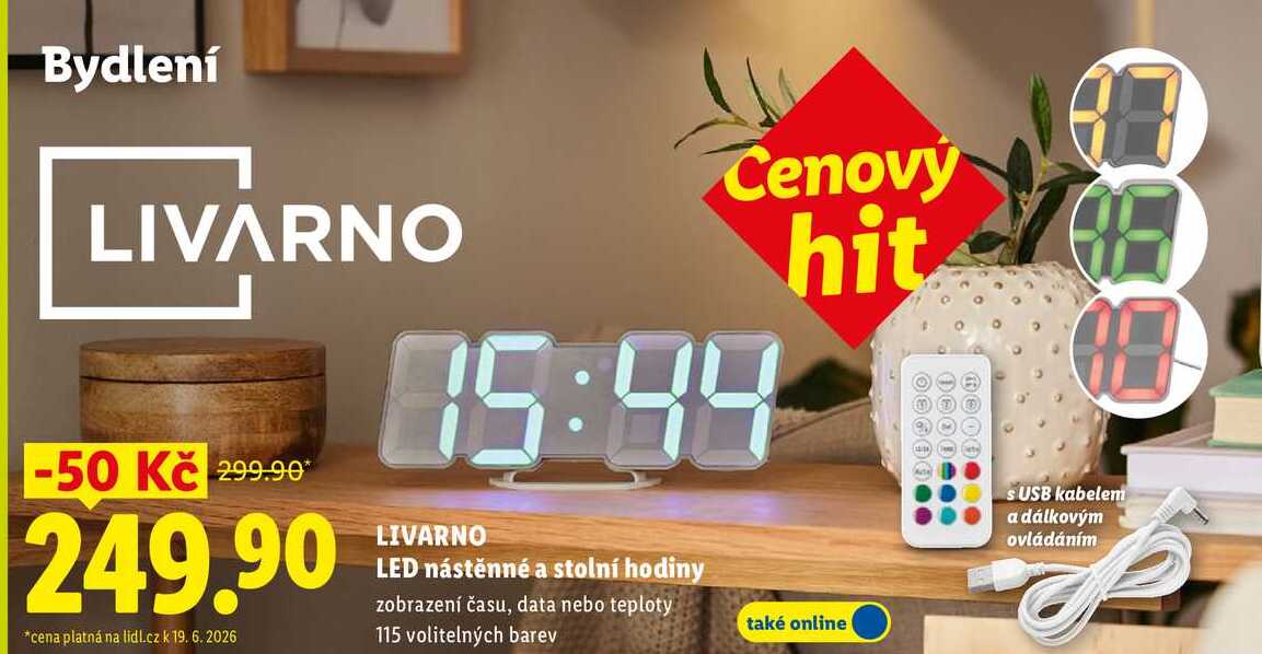 LIVARNO LED nástěnné a stolní hodiny 