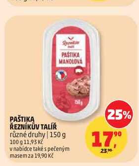 PAŠTIKA ŘEZNÍKŮV TALÍŘ různé druhy 150 g